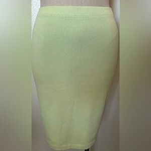 St. John Light Yellow/Lime Pencil Skirt